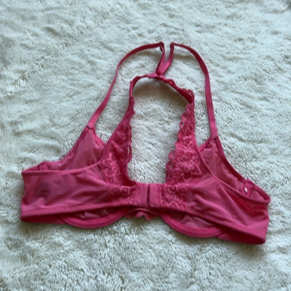 Aerie Hot Pink Mesh Racerback Bra 32B | Sheer, Sexy, Comfy Lingerie - Picture 4 of 7